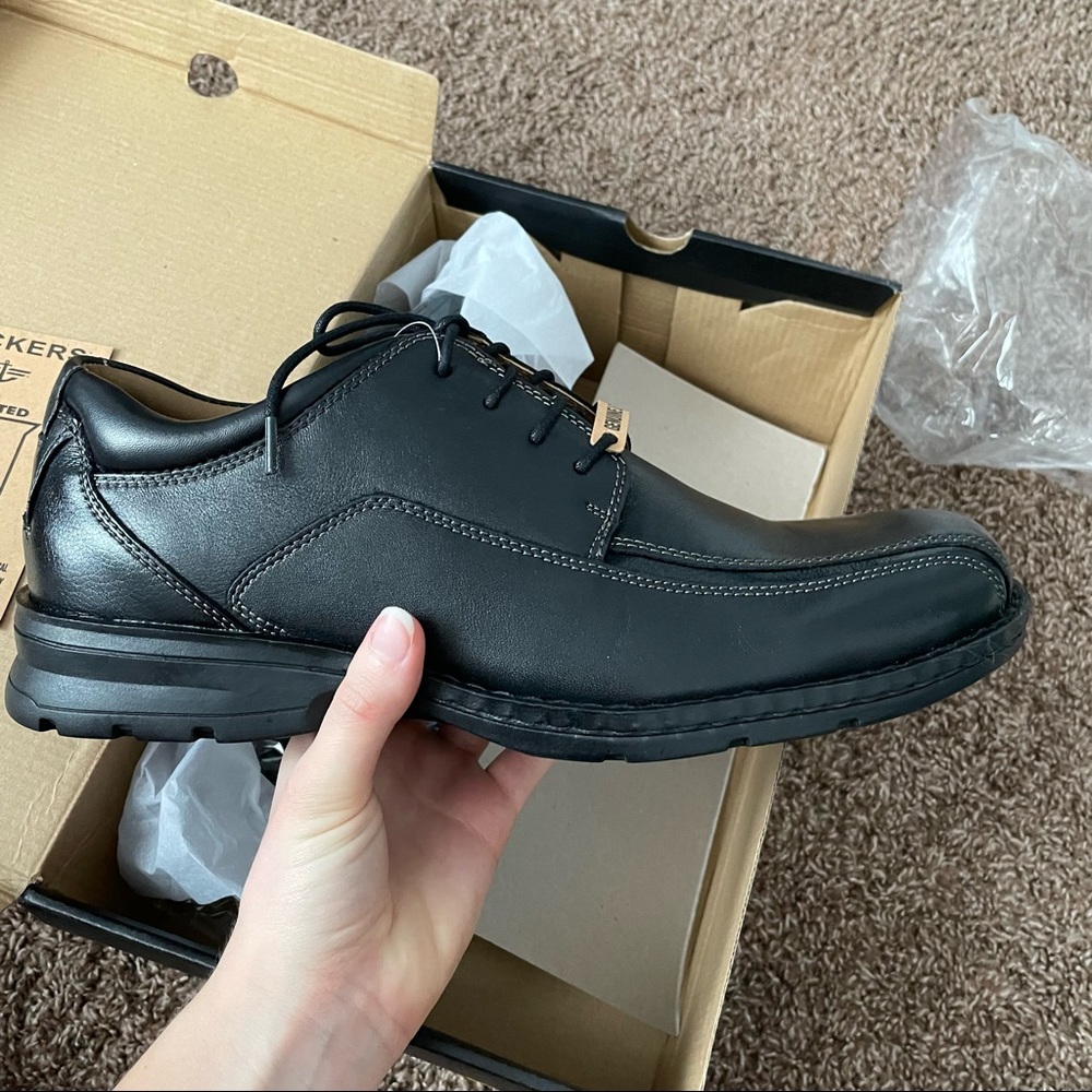 NWT Dockers Trustee Black Mens Leather Shoes